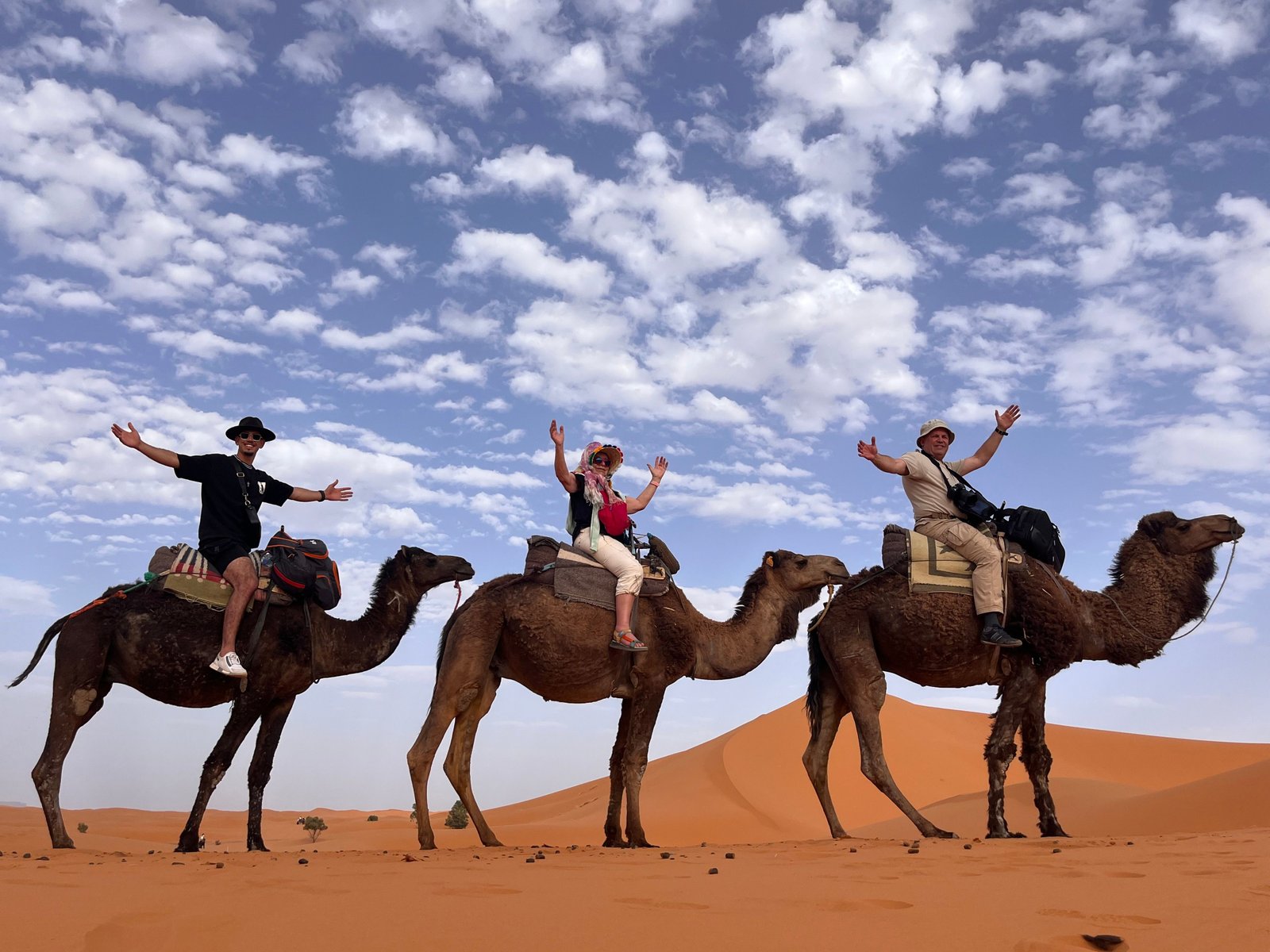 Camel trek across the Erg Chebbi dunes in Merzouga