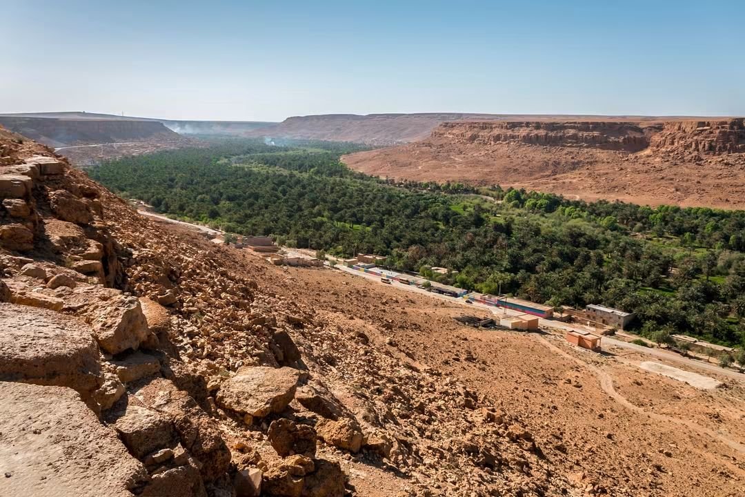 Ziz Valley palm oasis in southeastern Morocco