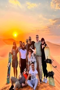 Sandboarding Erg Chebbi dunes in Merzouga
