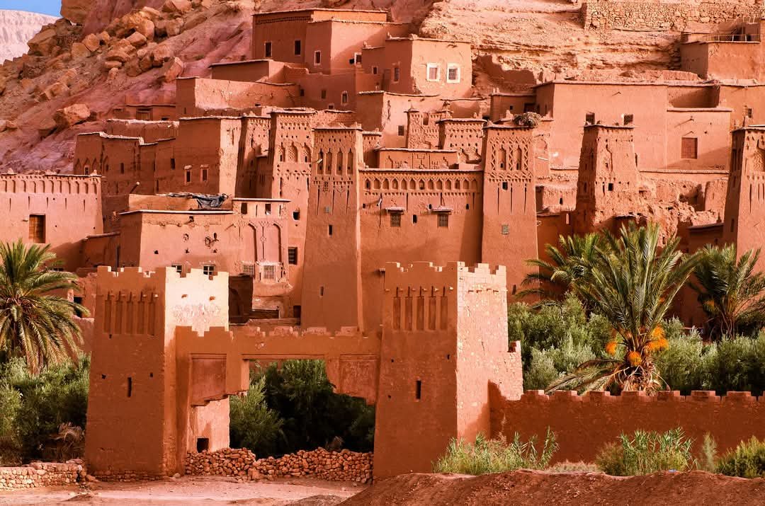 Ait Ben Haddou UNESCO World Heritage ksar, a famous mud-brick fortress village in the High Atlas foothills