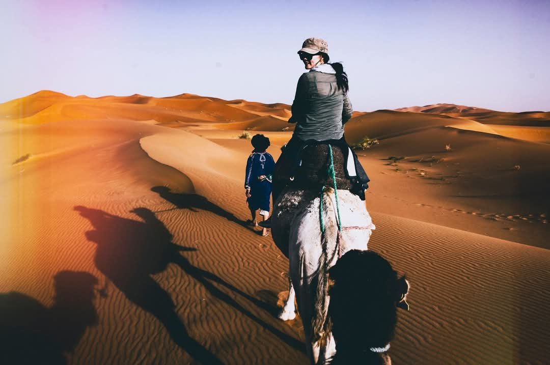 Camel trekking in the Merzouga Sahara
