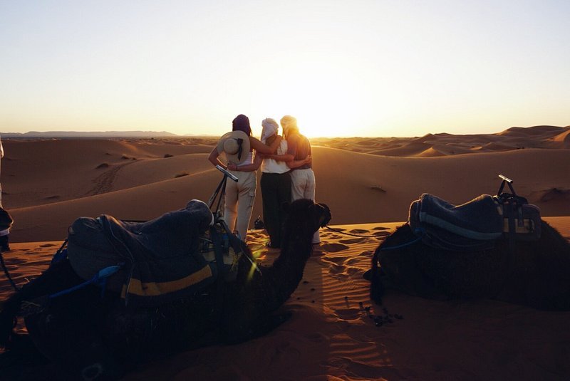 Overnight camel trek in the Erg Chebbi dunes near Merzouga